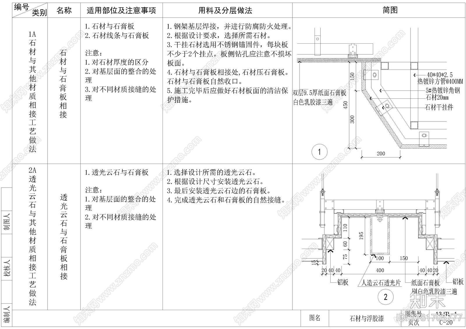 现代吊顶节点cad施工图下载【ID:1181705777】