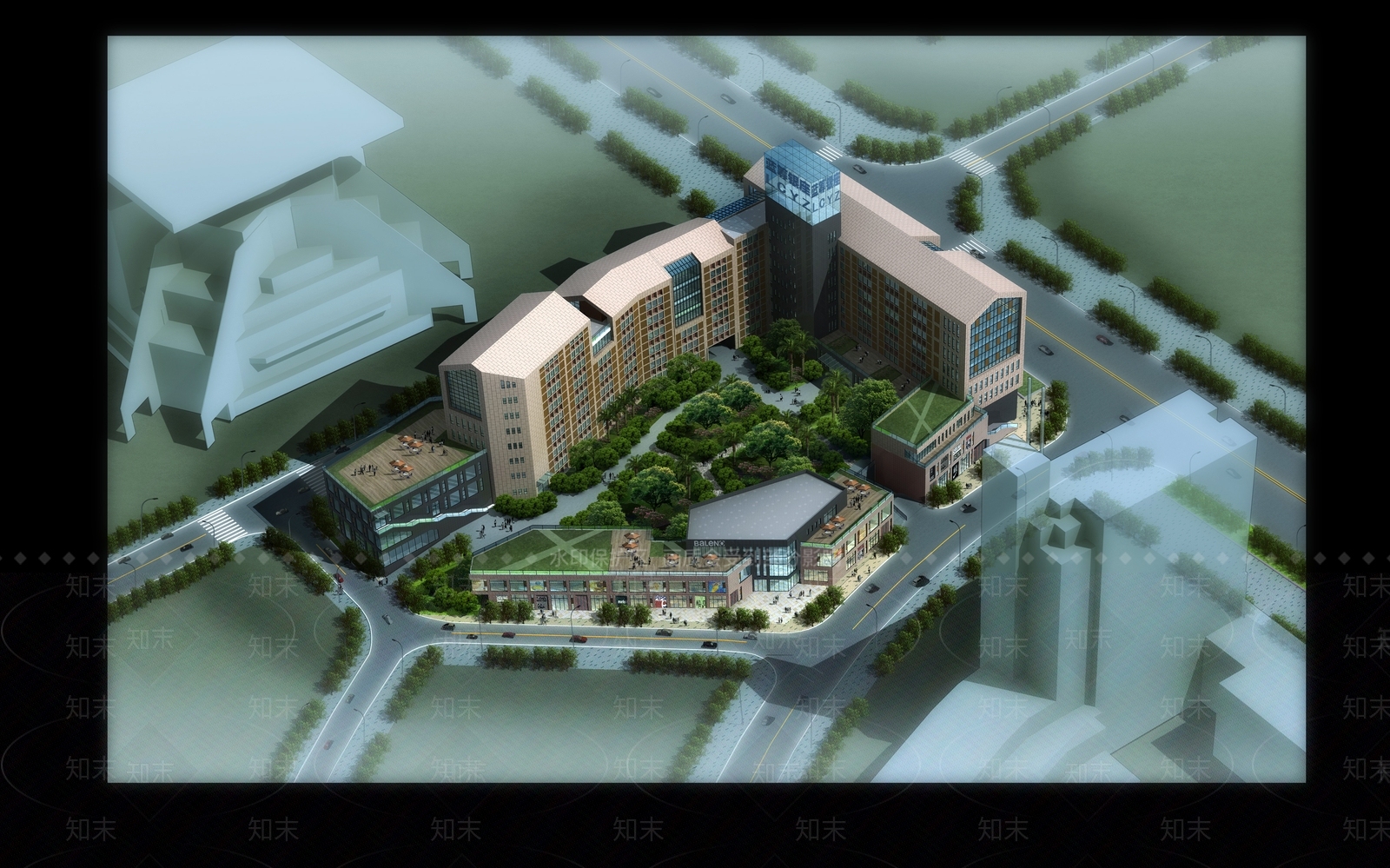 现代商业街SU模型下载【ID:1181713796】