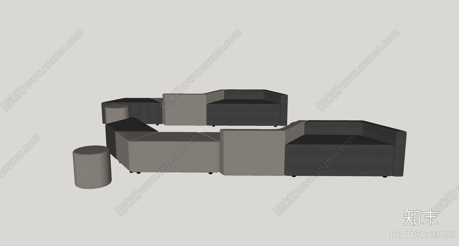 现代沙发组合SU模型下载【ID:1181723193】