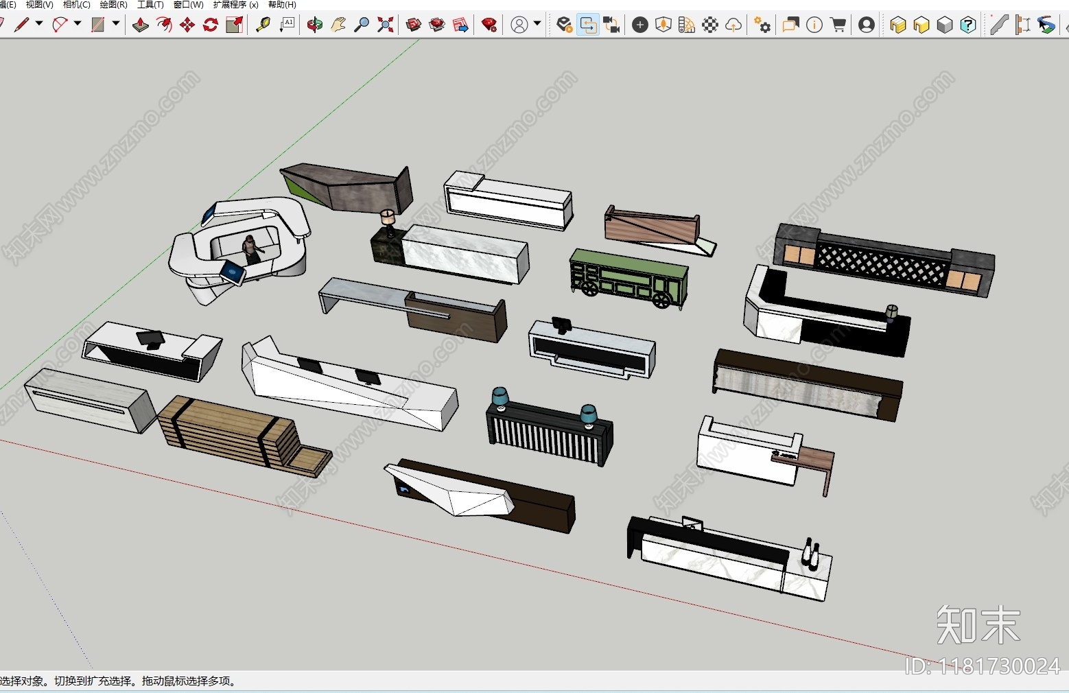 现代接待室SU模型下载【ID:1181730024】