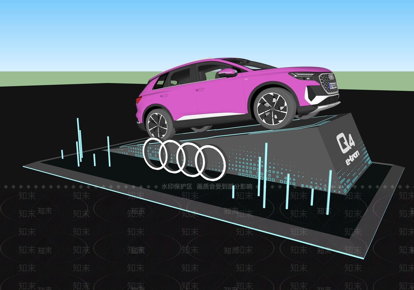 现代汽车展厅SU模型下载【ID:1181734118】