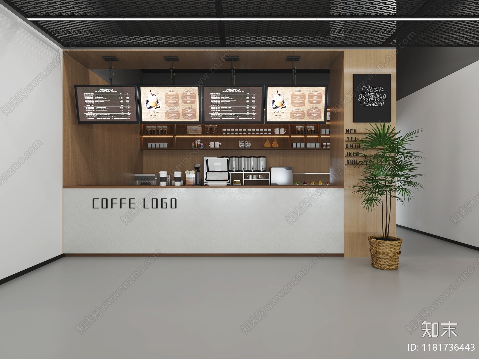 现代奶茶店3D模型下载【ID:1181736443】