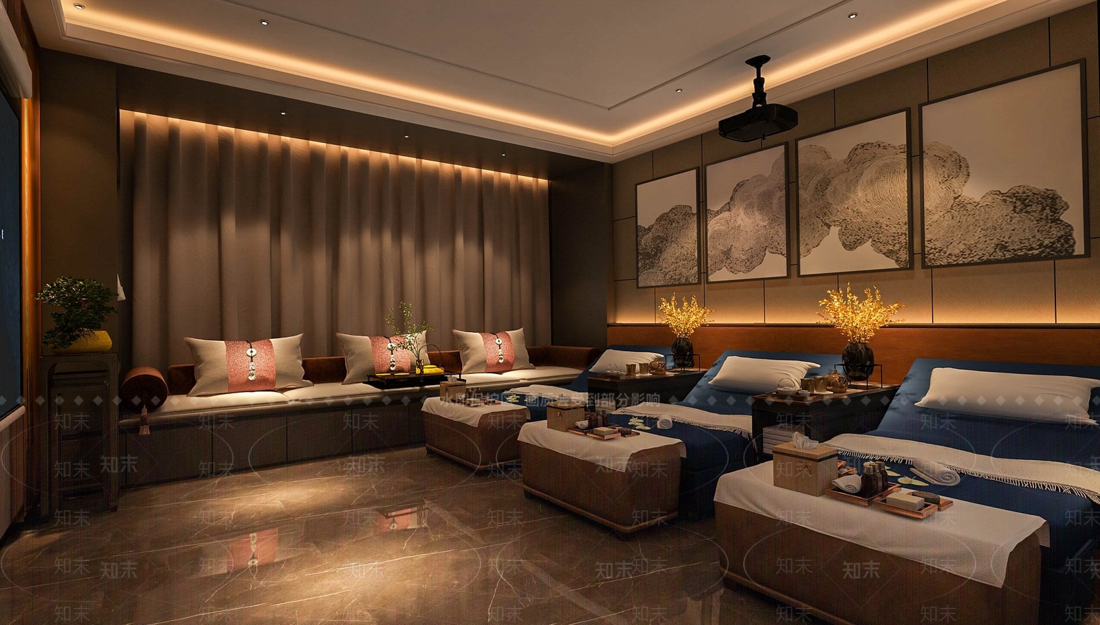 新中式足浴店3D模型下载【ID:1181740965】