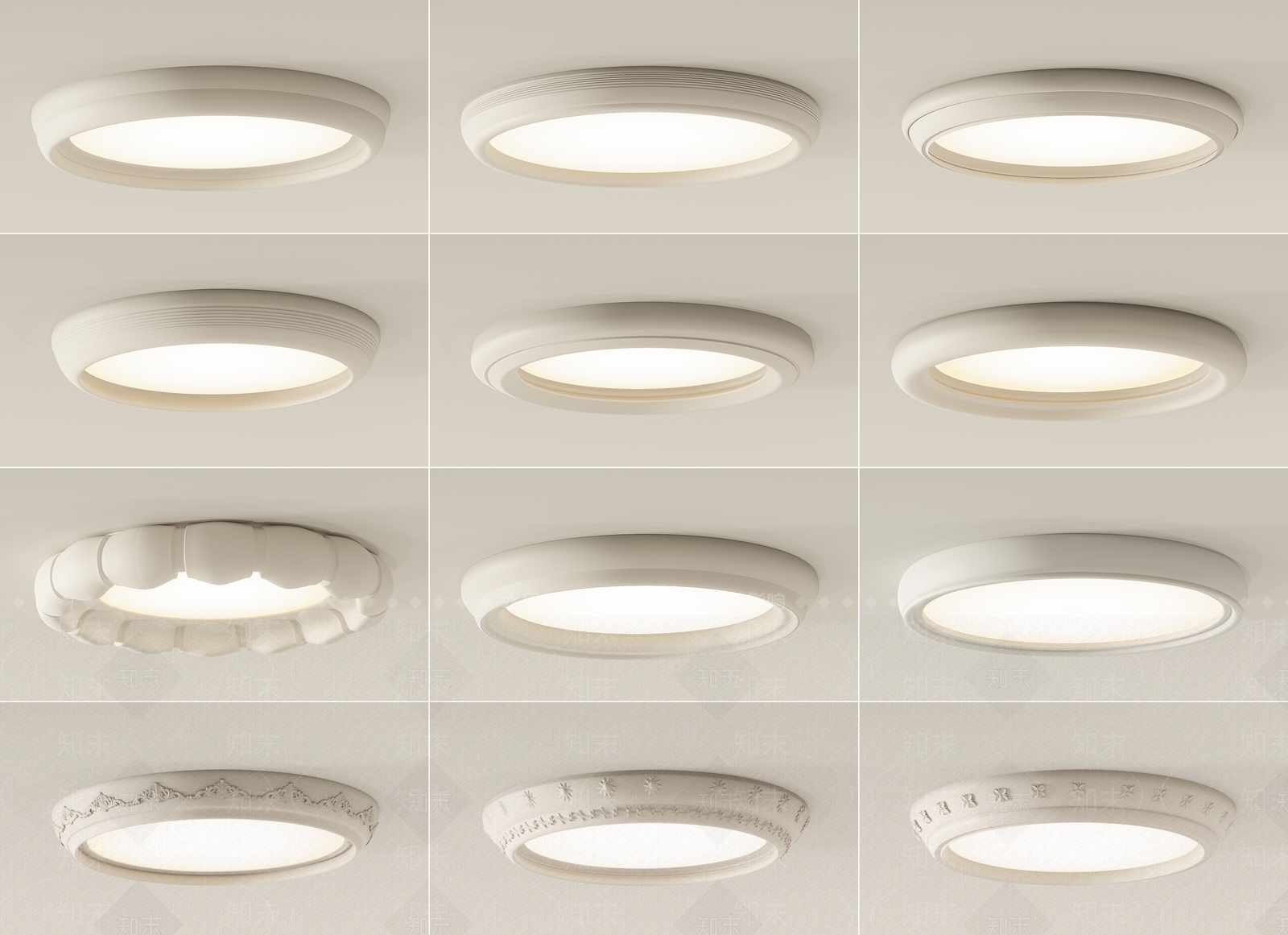 现代简约吸顶灯3D模型下载【ID:1181741384】