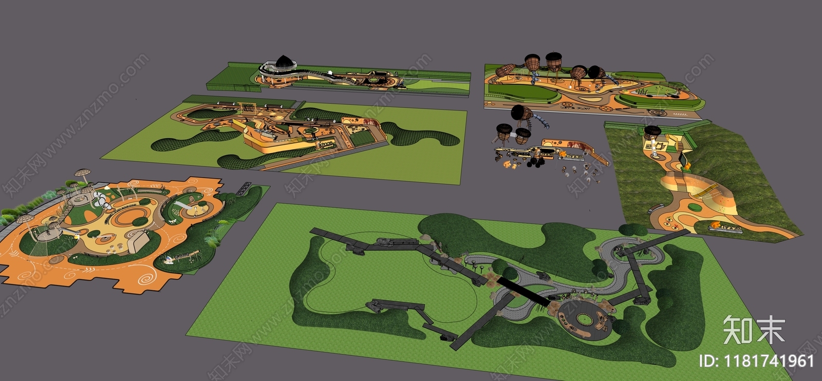 现代儿童游乐区SU模型下载【ID:1181741961】