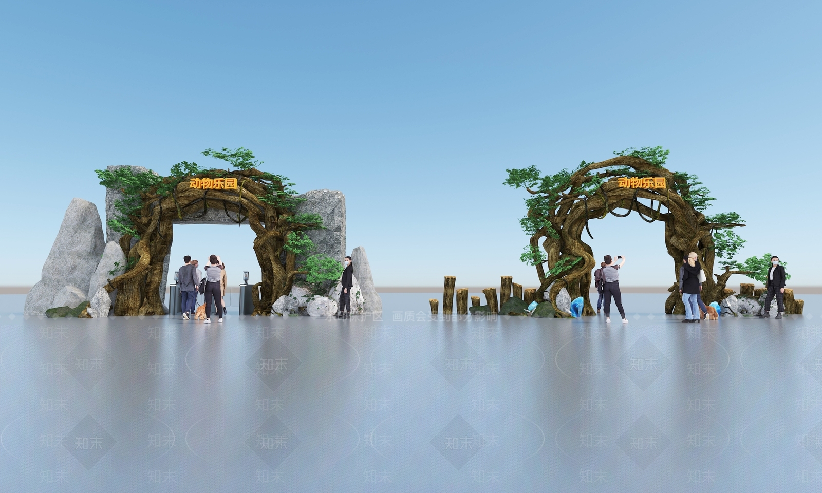 现代新中式入口3D模型下载【ID:1181741864】