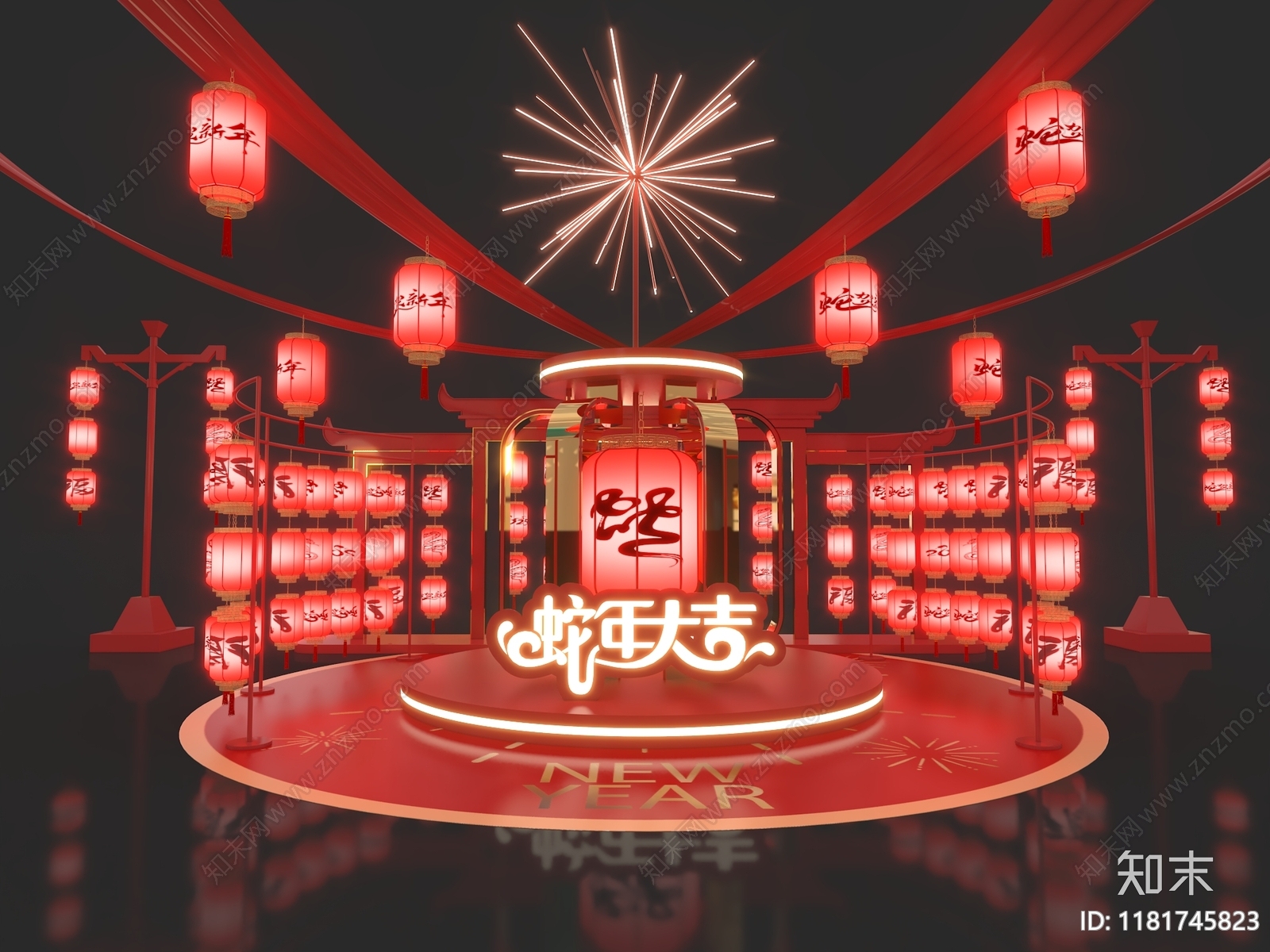 中式新中式美陈3D模型下载【ID:1181745823】