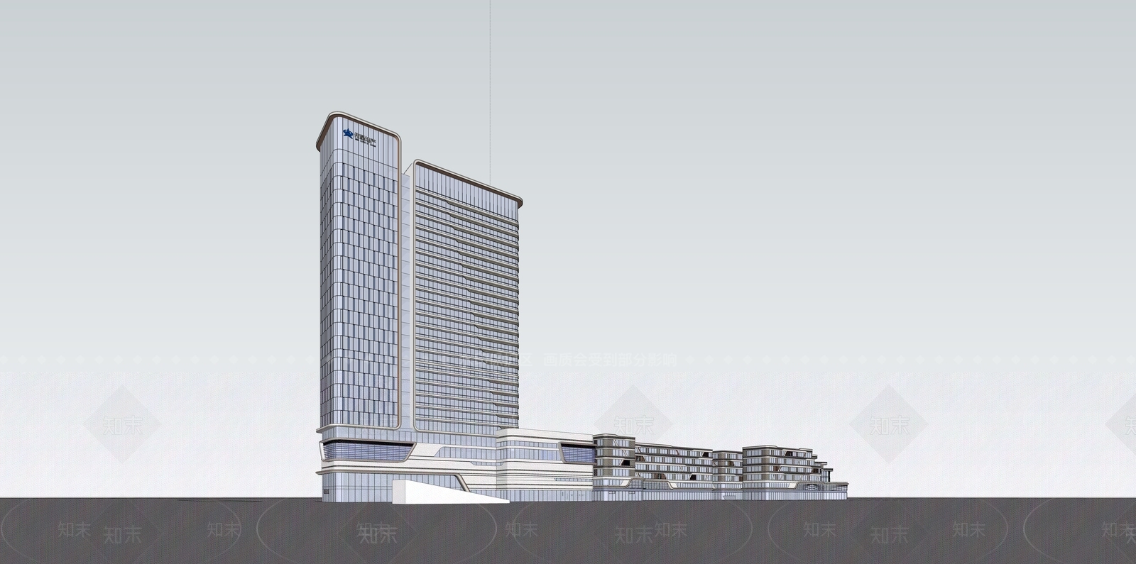 现代简约酒店建筑SU模型下载【ID:1181746354】