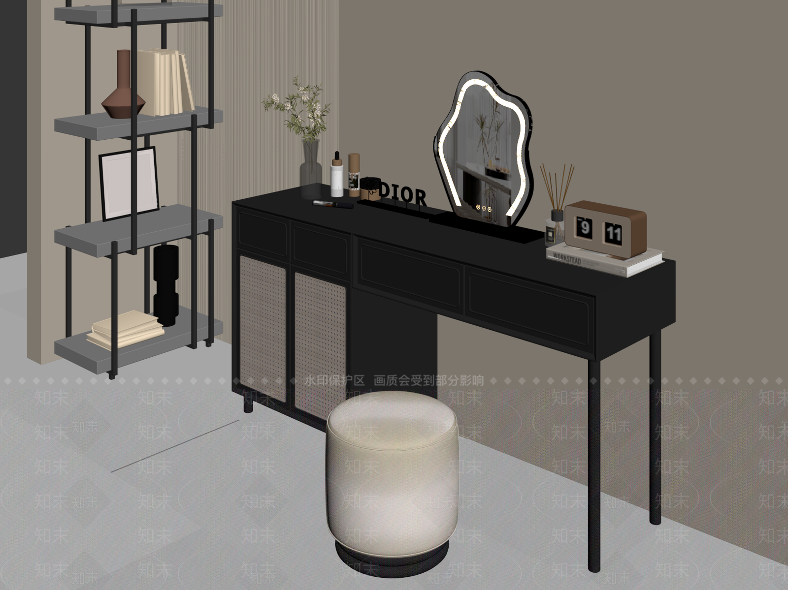 法式梳妆台SU模型下载【ID:1181753945】