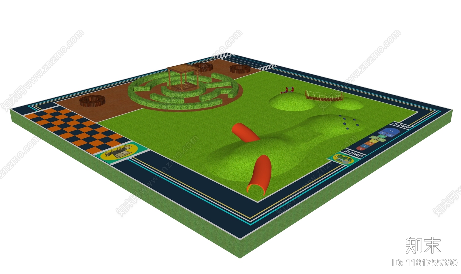 现代儿童游乐区SU模型下载【ID:1181755330】