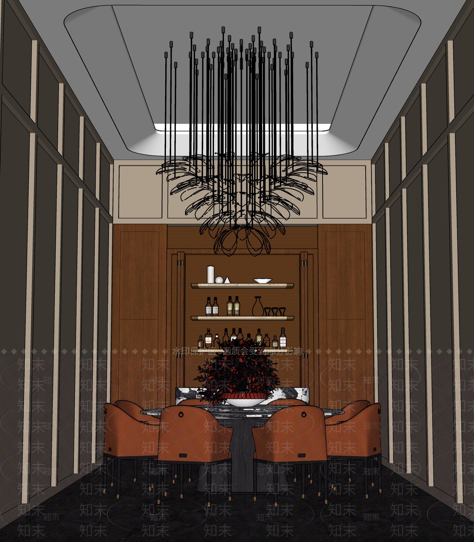现代新中式包厢SU模型下载【ID:1181757776】