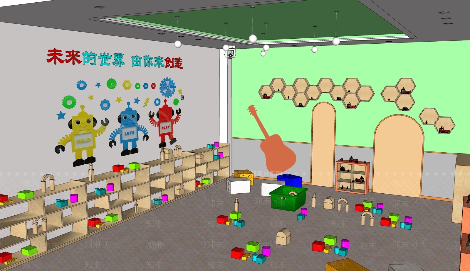 现代幼儿园内部SU模型下载【ID:1181761580】
