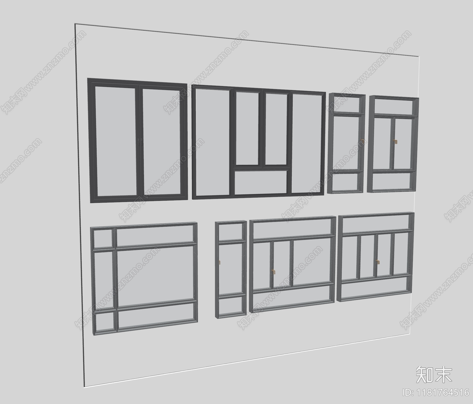 现代简约窗户组合SU模型下载【ID:1181764516】