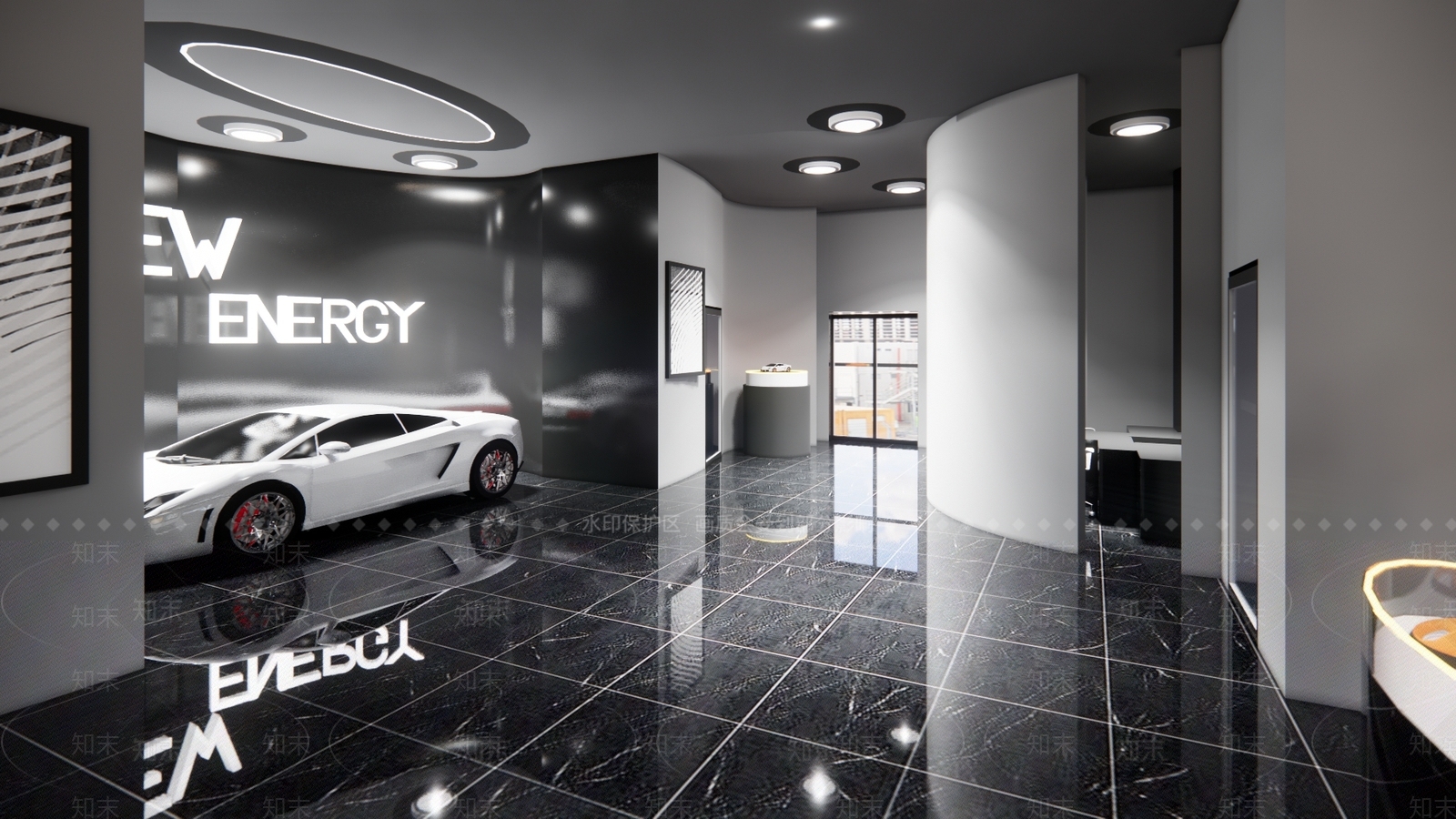 现代简约汽车4S店SU模型下载【ID:1181768481】