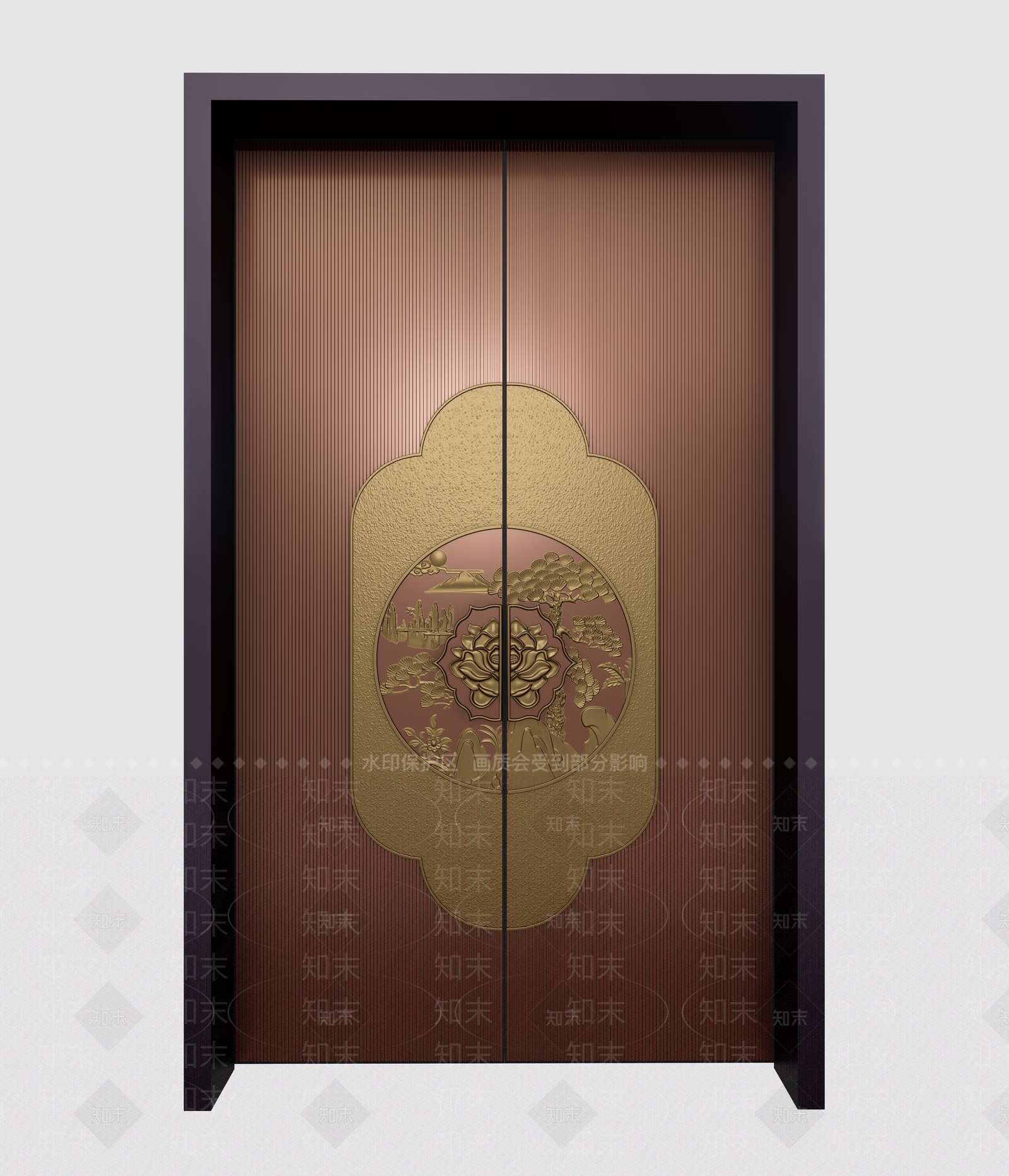 新中式双开门3D模型下载【ID:1181767574】