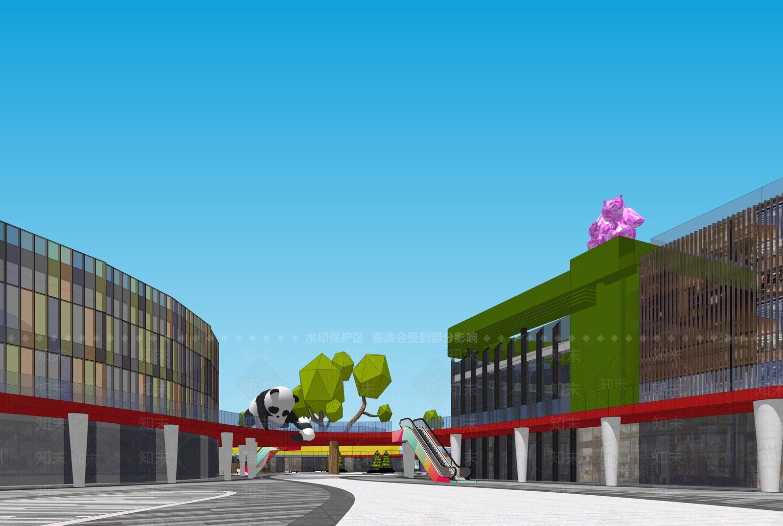 现代简约展览馆建筑SU模型下载【ID:1181771434】