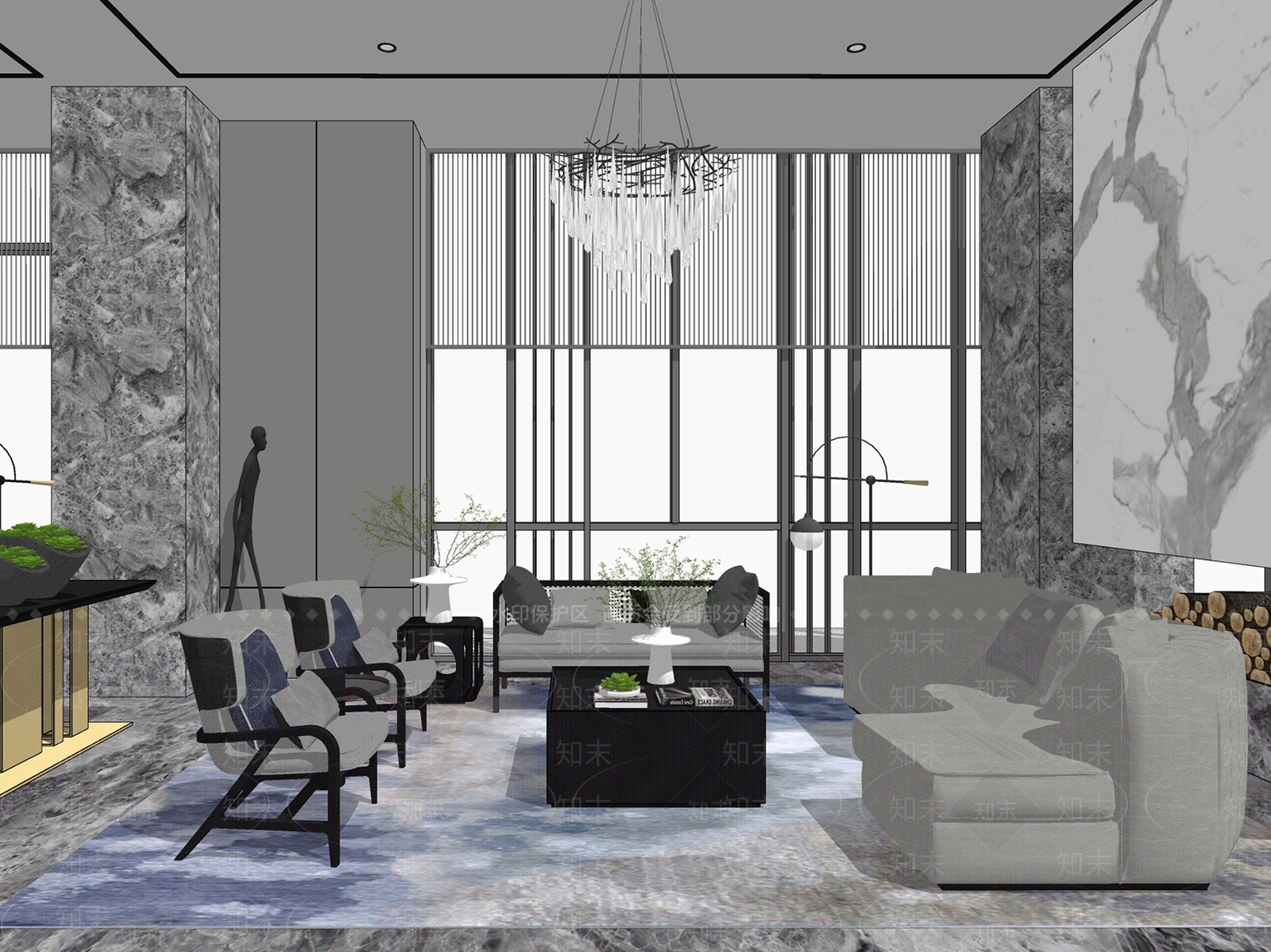 现代售楼处SU模型下载【ID:1181771520】