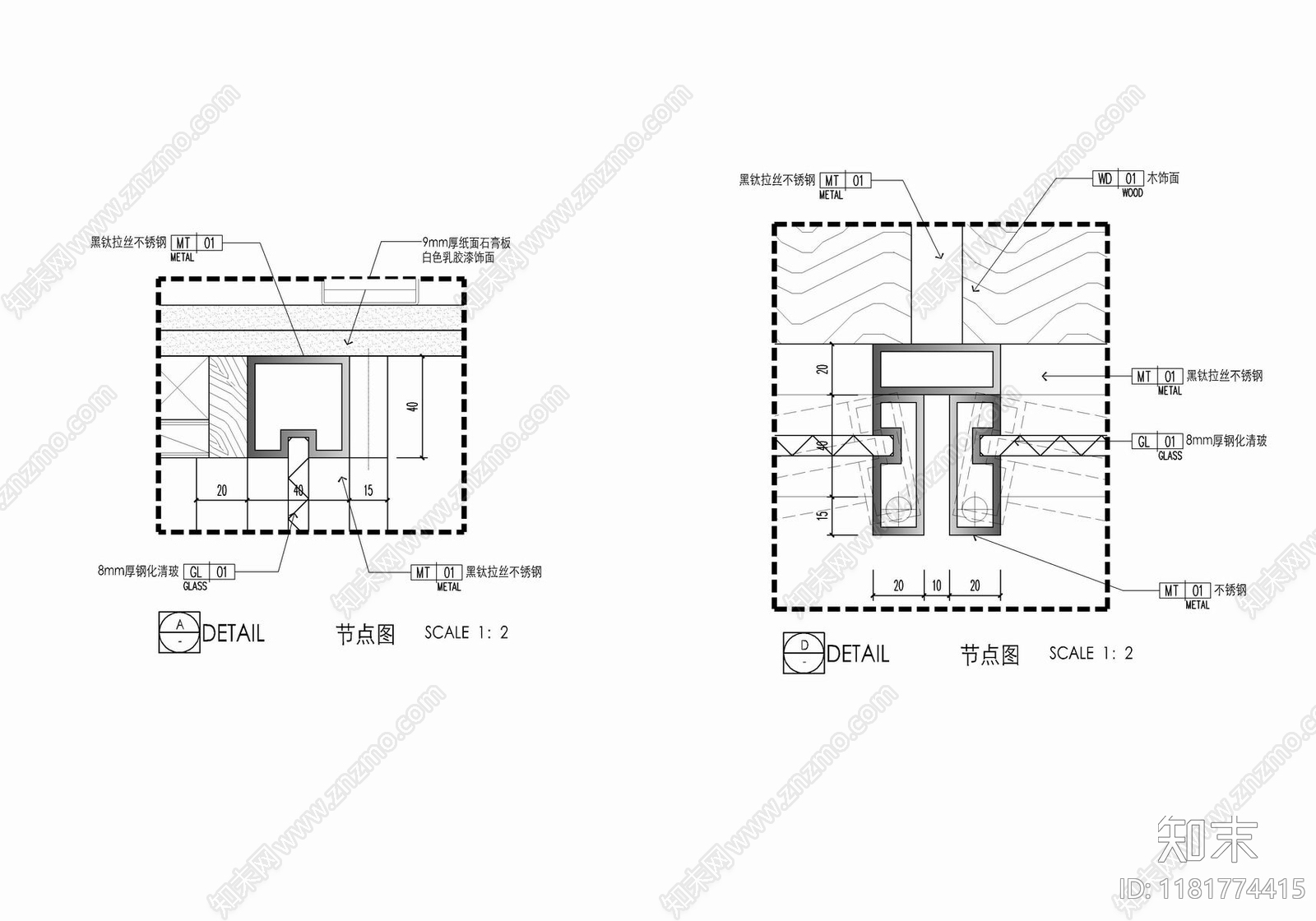 现代家具节点详图cad施工图下载【ID:1181774415】