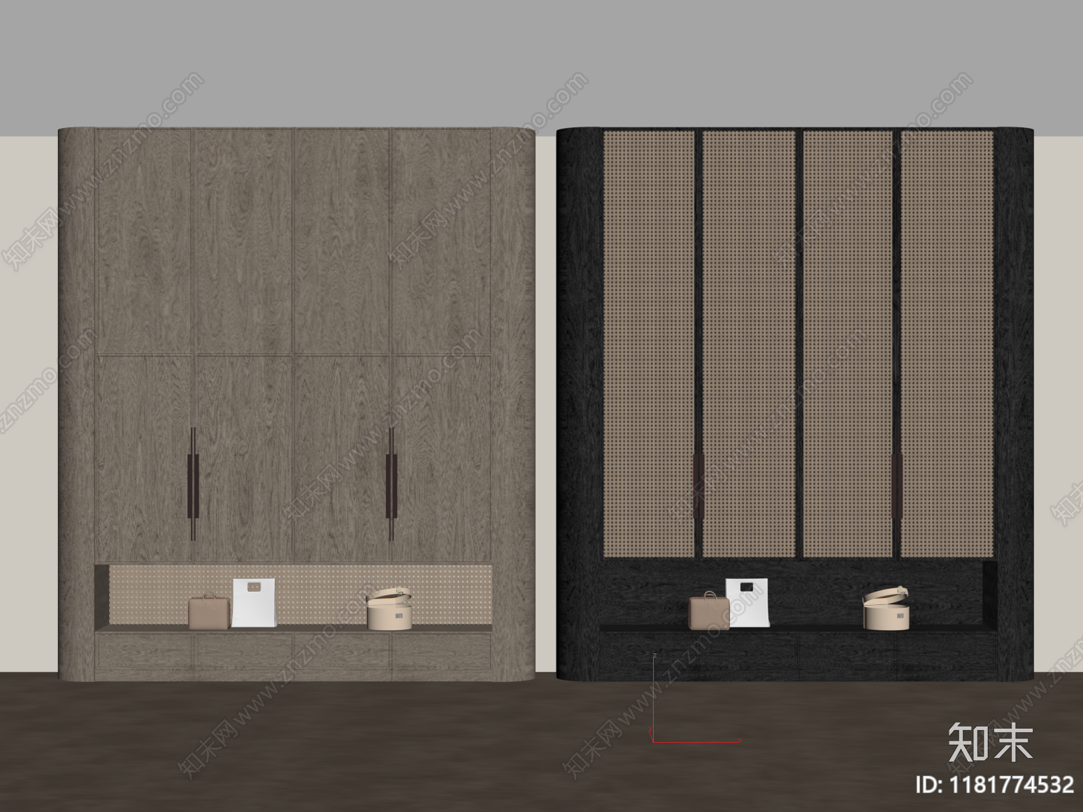 侘寂衣柜SU模型下载【ID:1181774532】