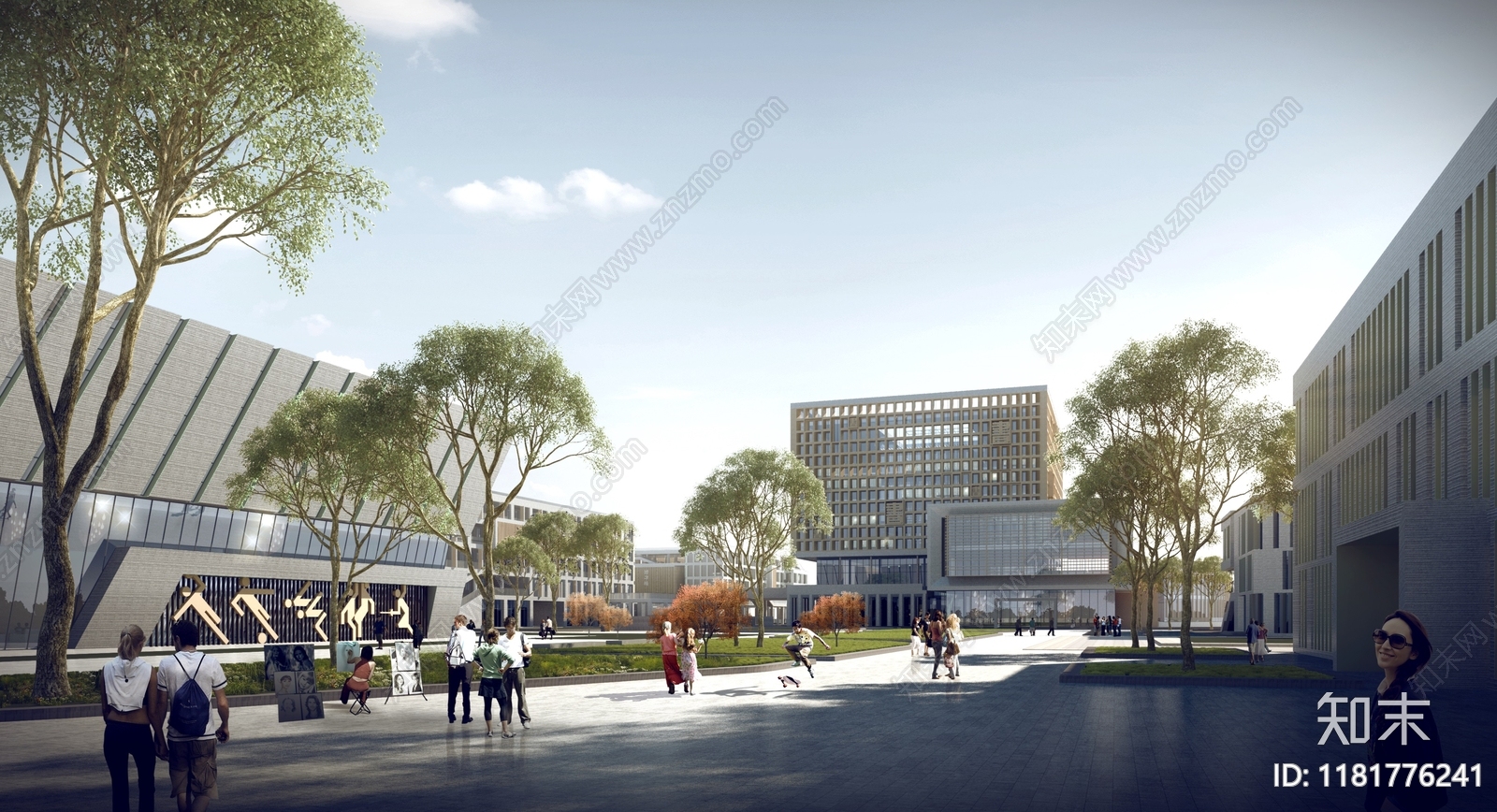 现代学校建筑cad施工图下载【ID:1181776241】