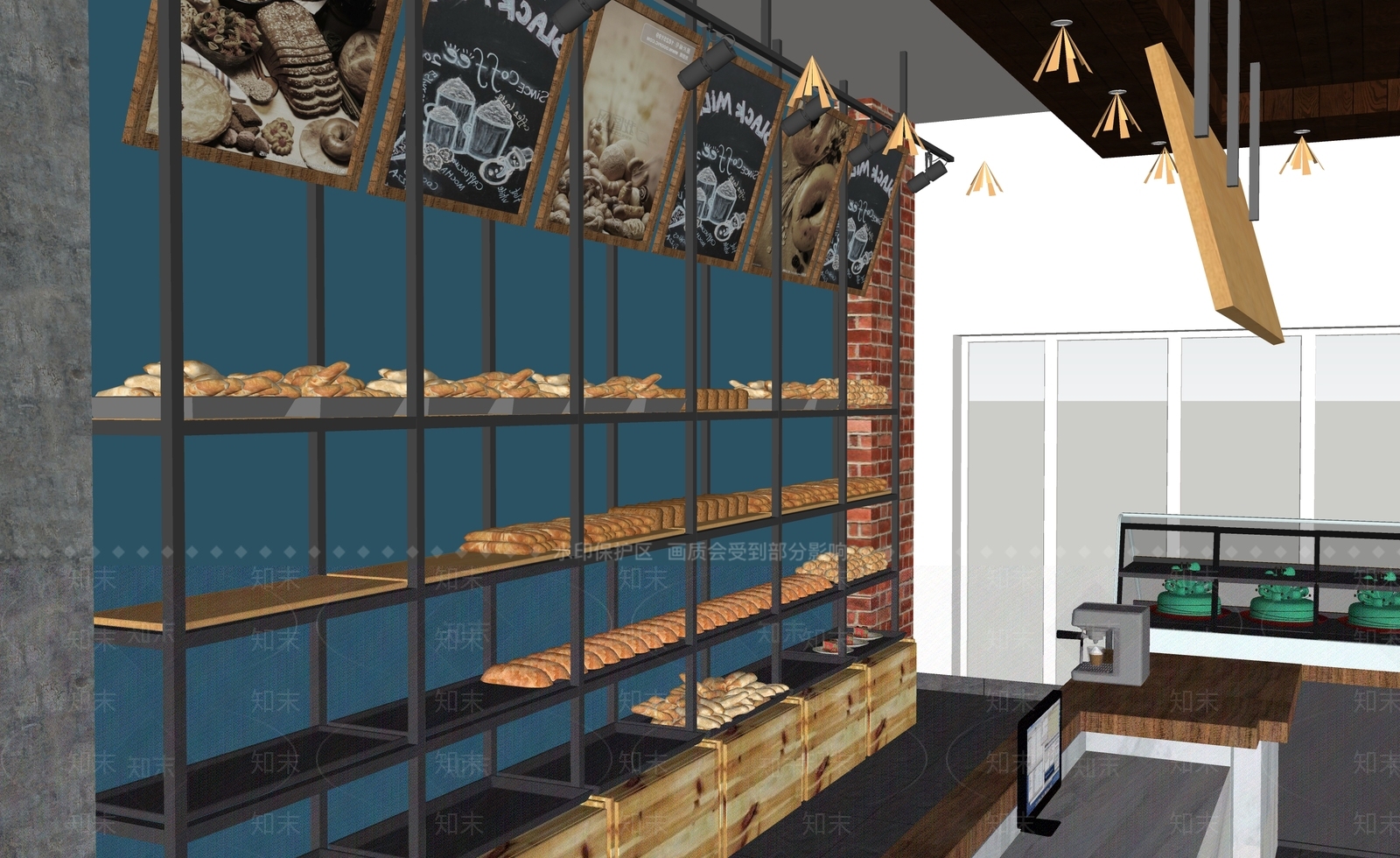 新中式中式甜品面包店SU模型下载【ID:1181777331】
