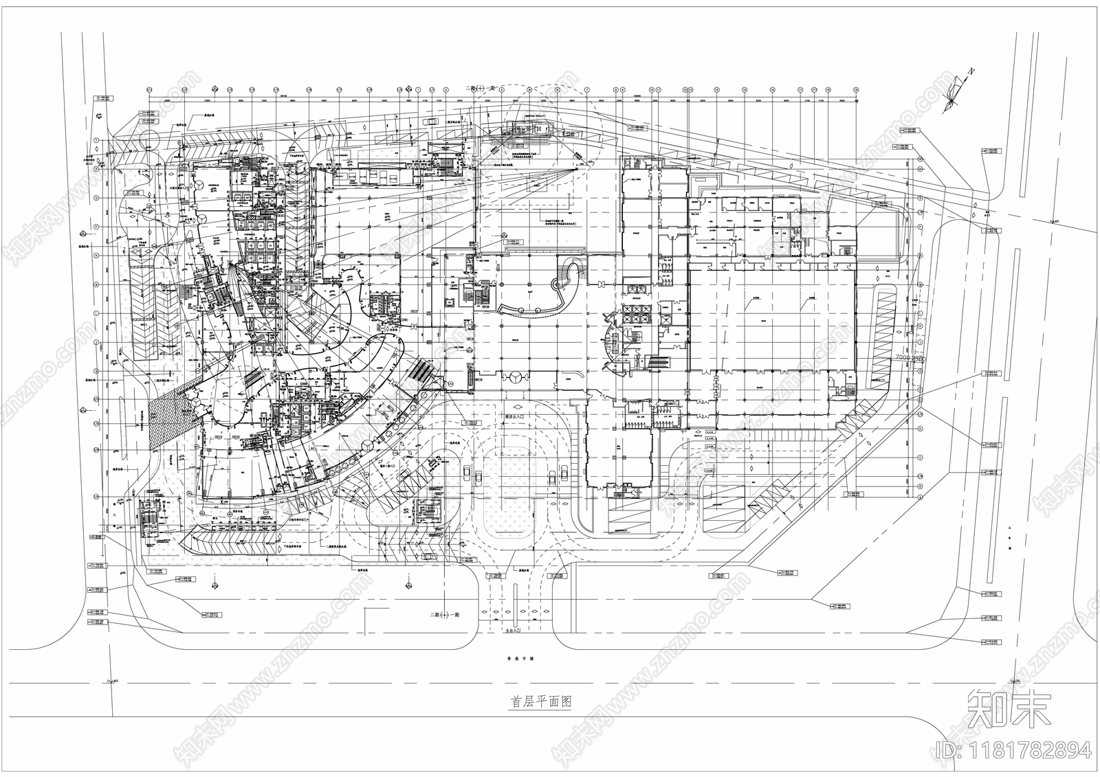 现代酒店建筑施工图下载【ID:1181782894】