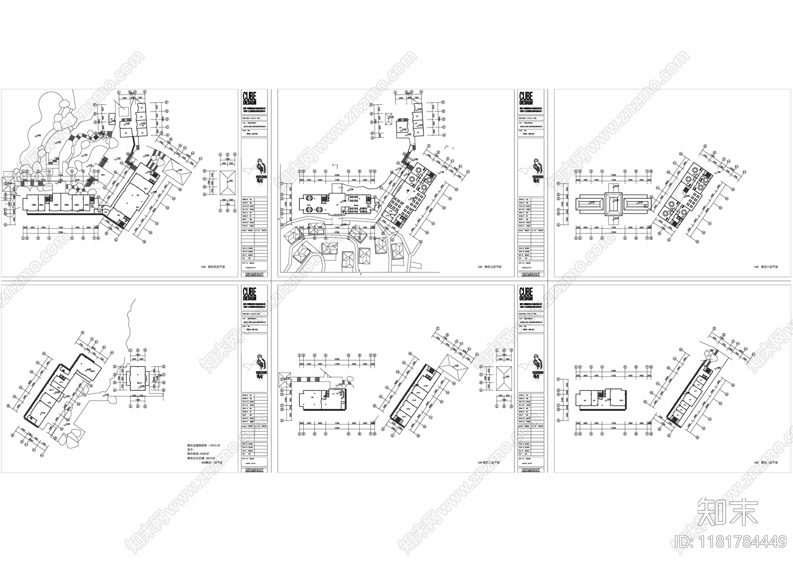 新中式酒店建筑cad施工图下载【ID:1181784449】