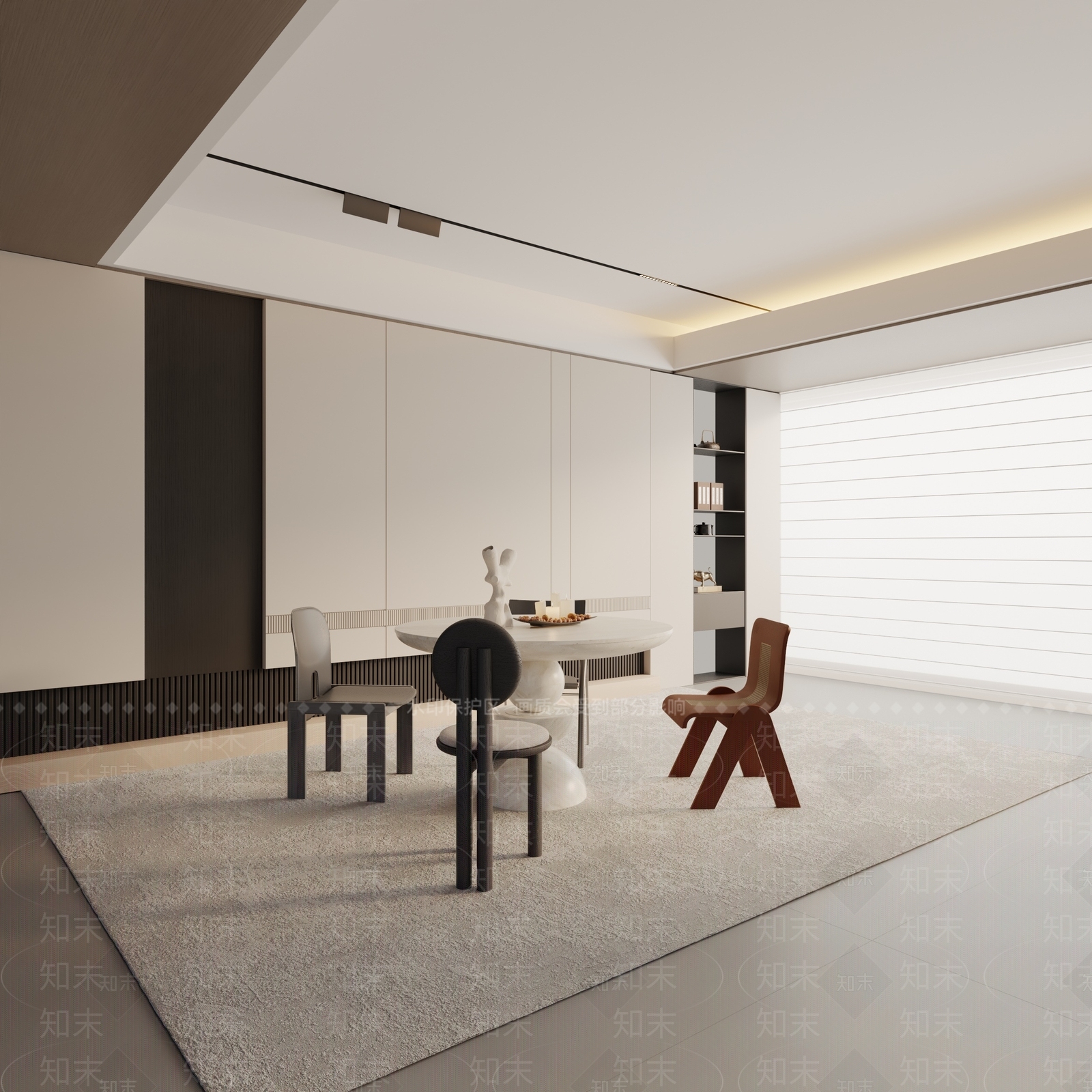 现代餐桌椅3D模型下载【ID:1181784627】