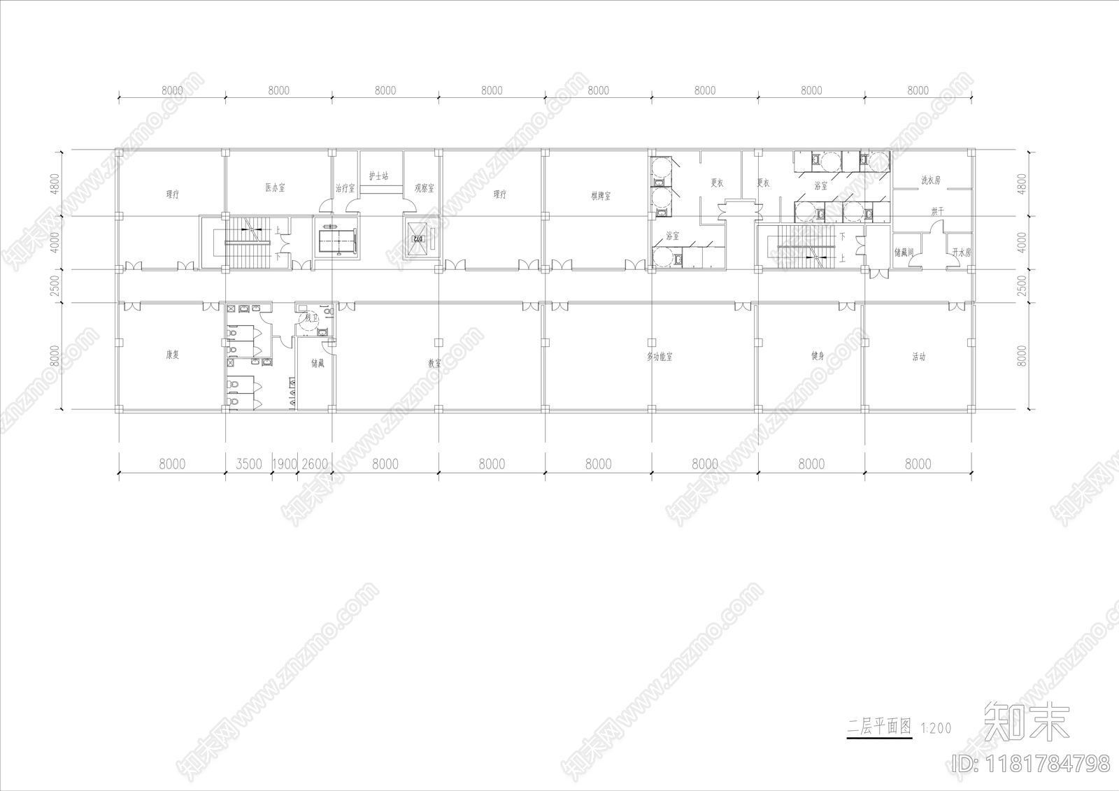 现代医院建筑cad施工图下载【ID:1181784798】