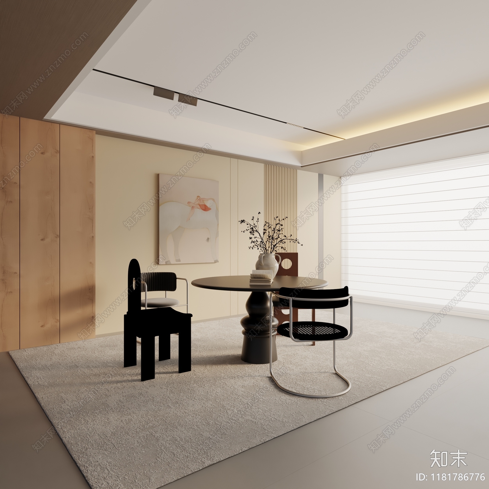 现代餐桌椅3D模型下载【ID:1181786776】