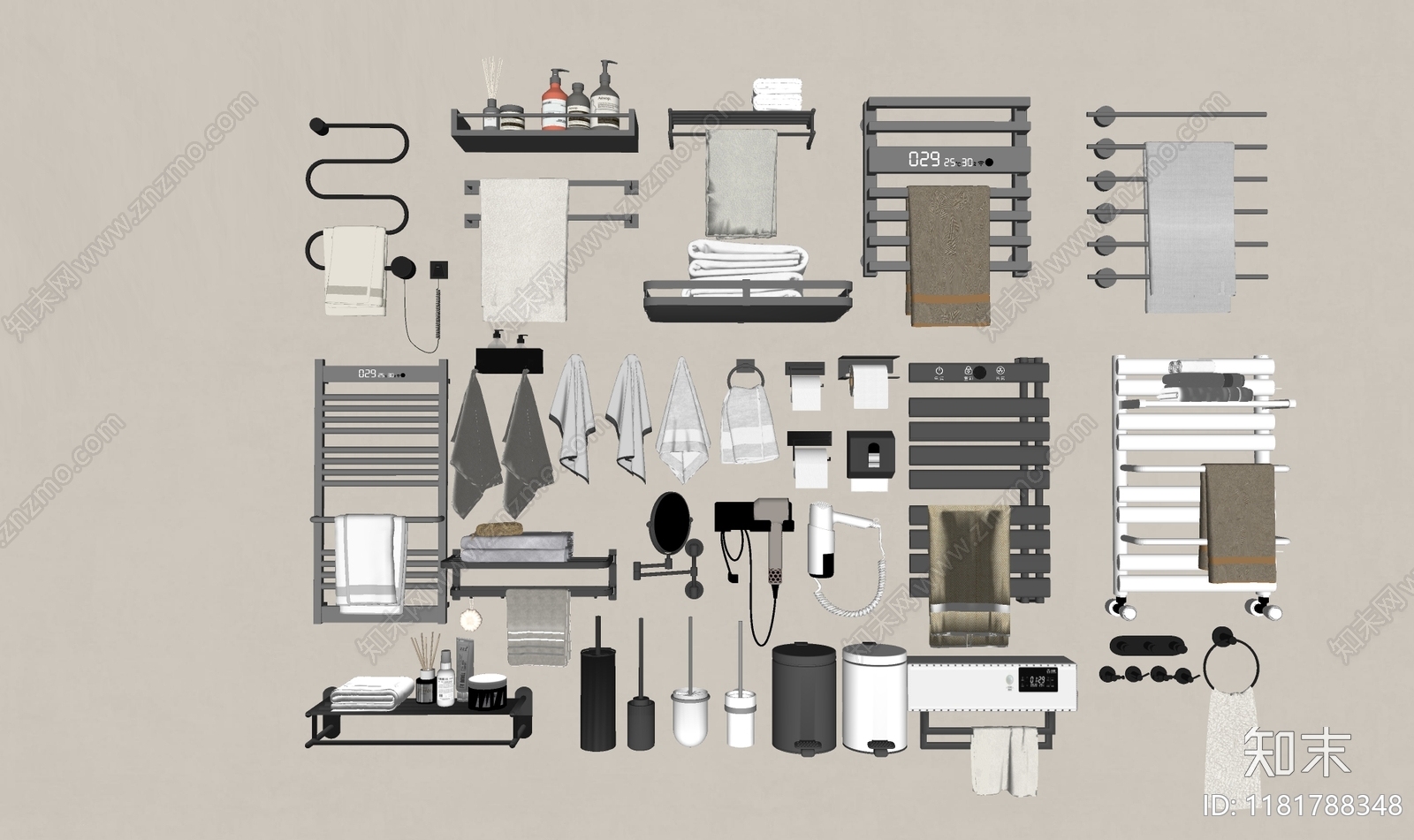 毛巾架SU模型下载【ID:1181788348】