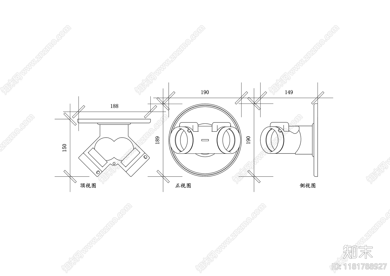 现代五金管件cad施工图下载【ID:1181788927】