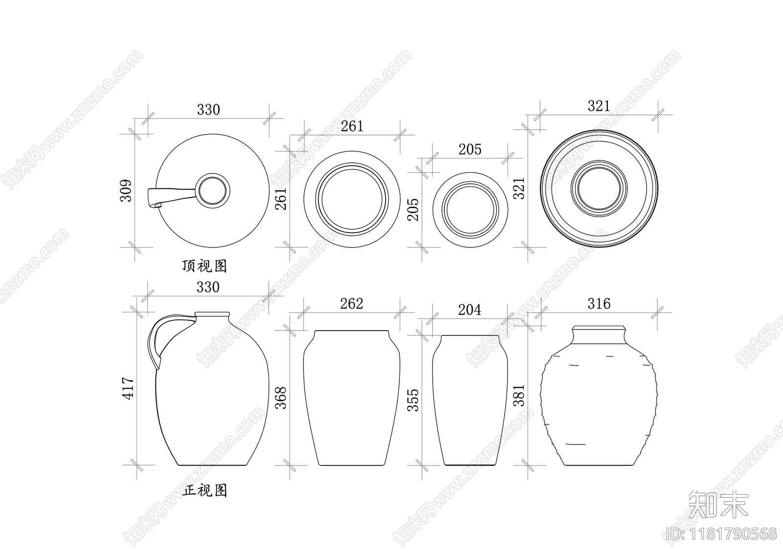 现代摆件cad施工图下载【ID:1181790568】