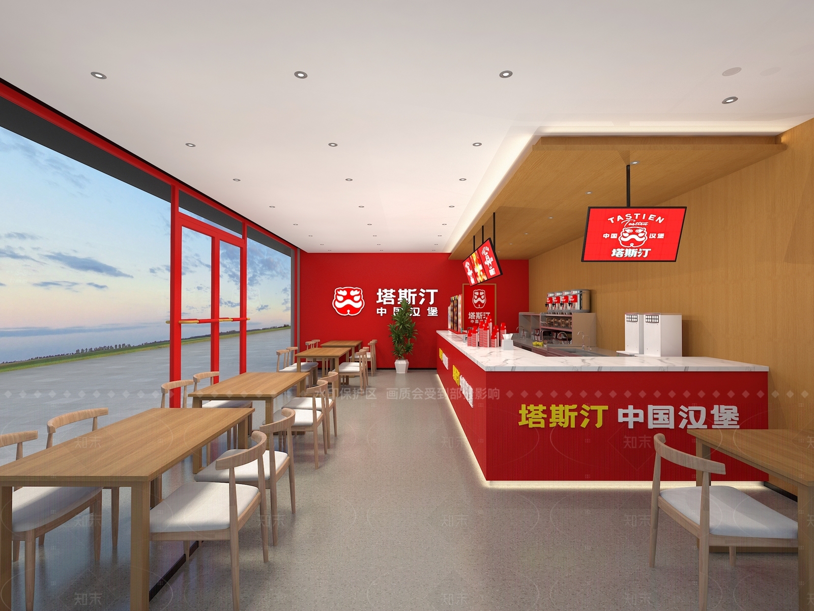 现代西餐厅3D模型下载【ID:1181793716】