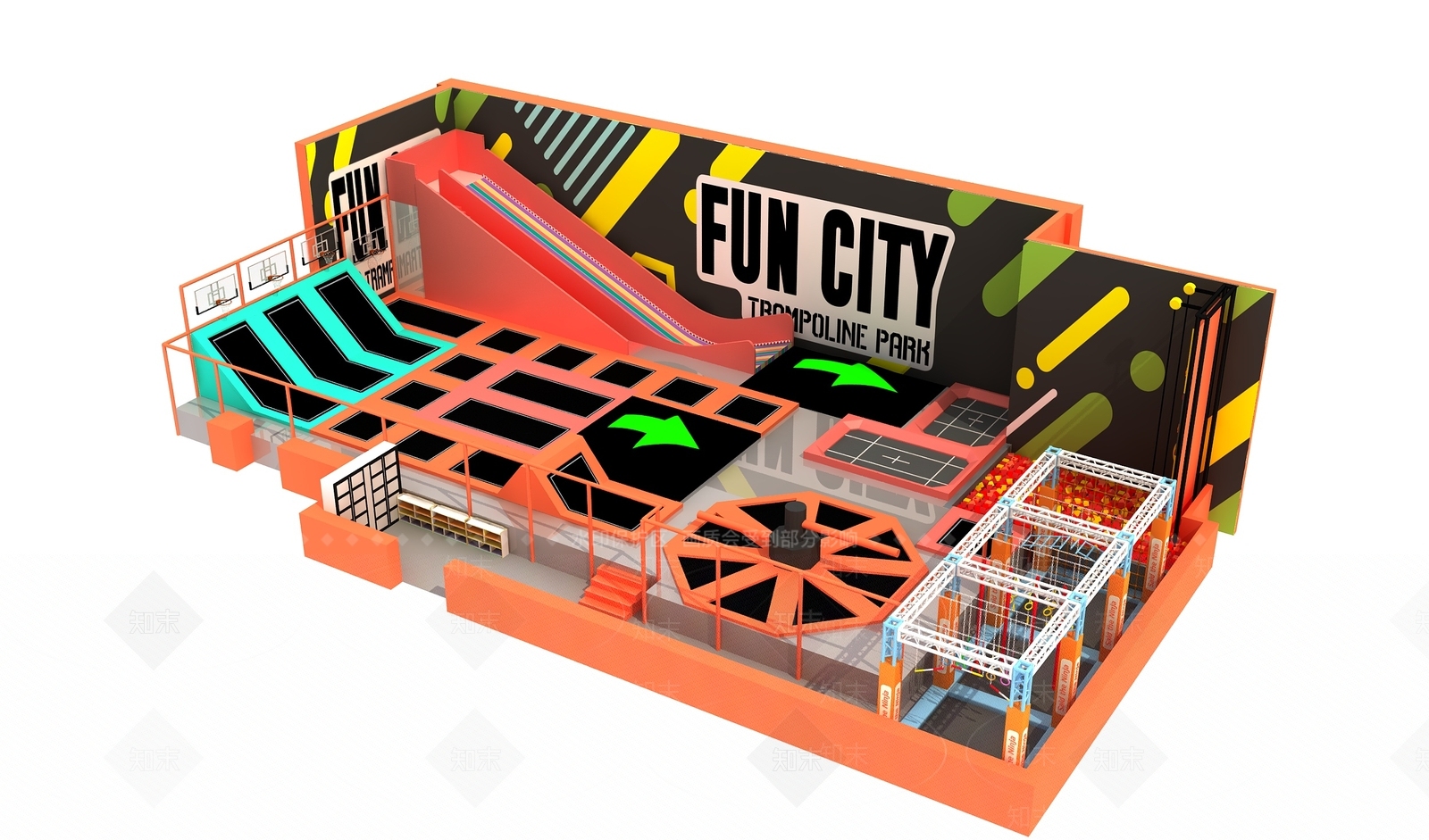 蹦床SU模型下载【ID:1181807654】