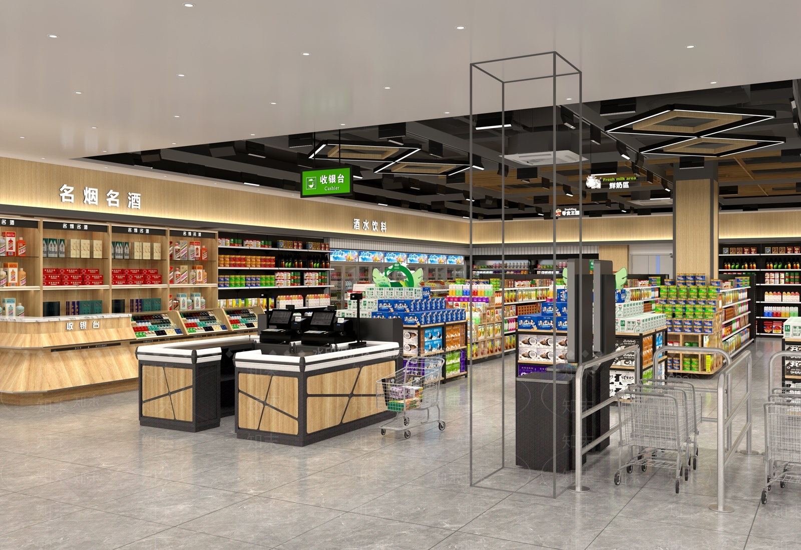 现代超市3D模型下载【ID:1181808411】