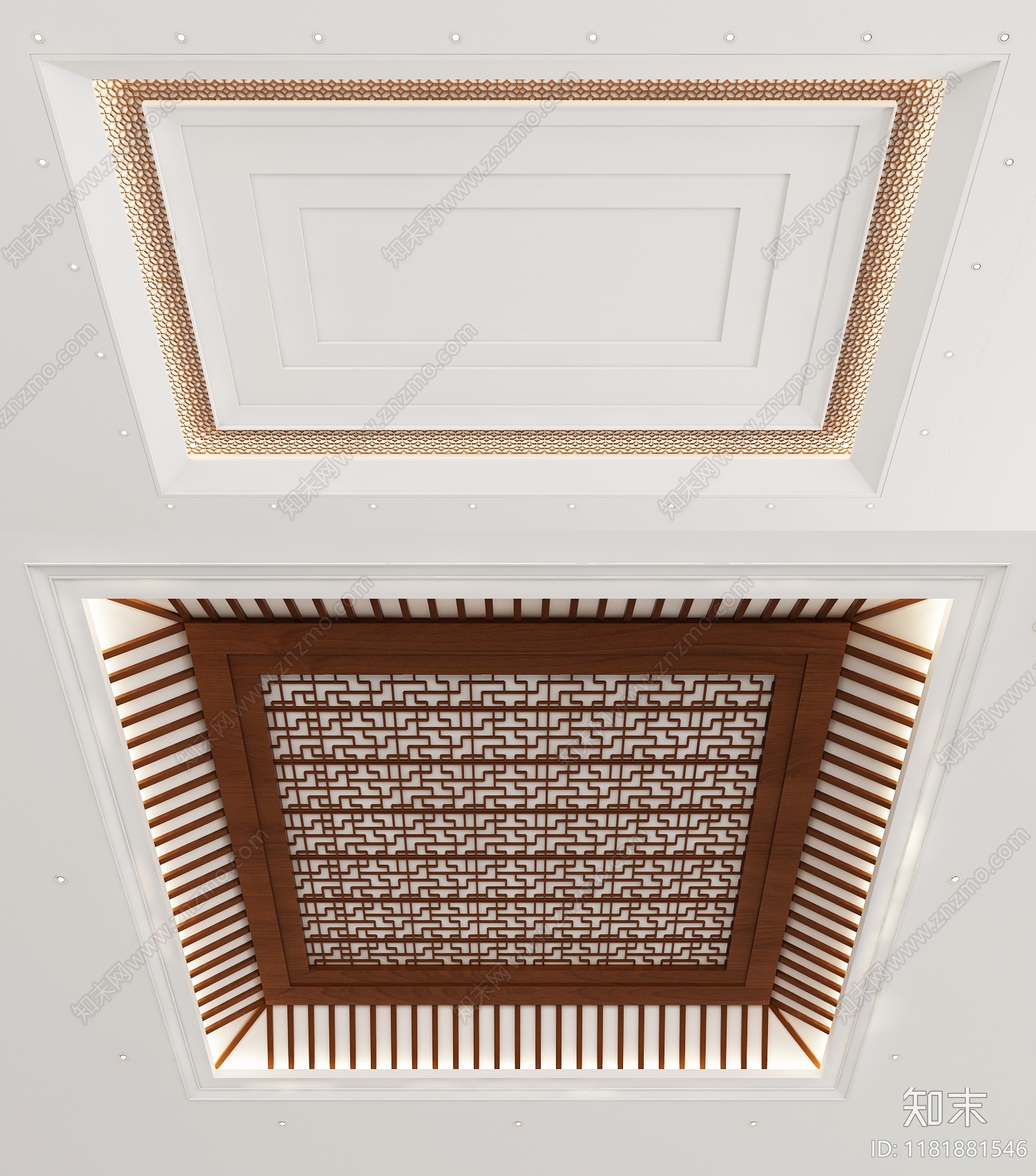 新中式吊顶3D模型下载【ID:1181881546】