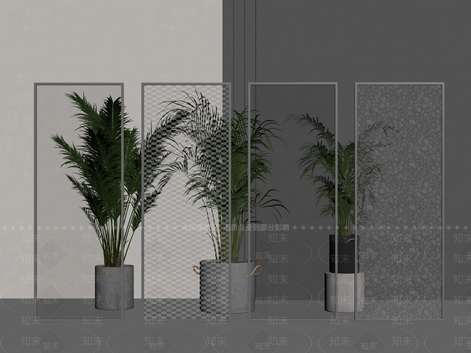 现代隔断SU模型下载【ID:1181815600】