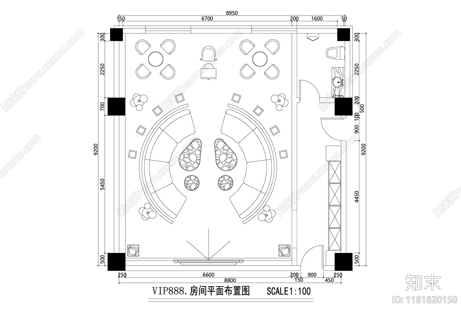 现代轻奢KTVcad施工图下载【ID:1181820150】