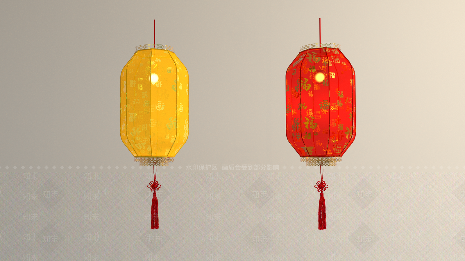 新中式中式灯笼SU模型下载【ID:1181832054】