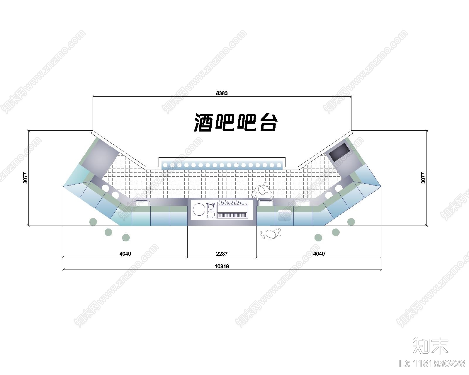 现代酒吧cad施工图下载【ID:1181830228】