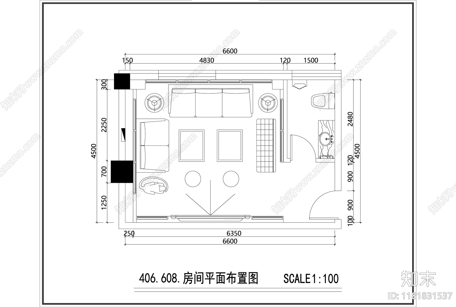 现代轻奢KTVcad施工图下载【ID:1181831537】