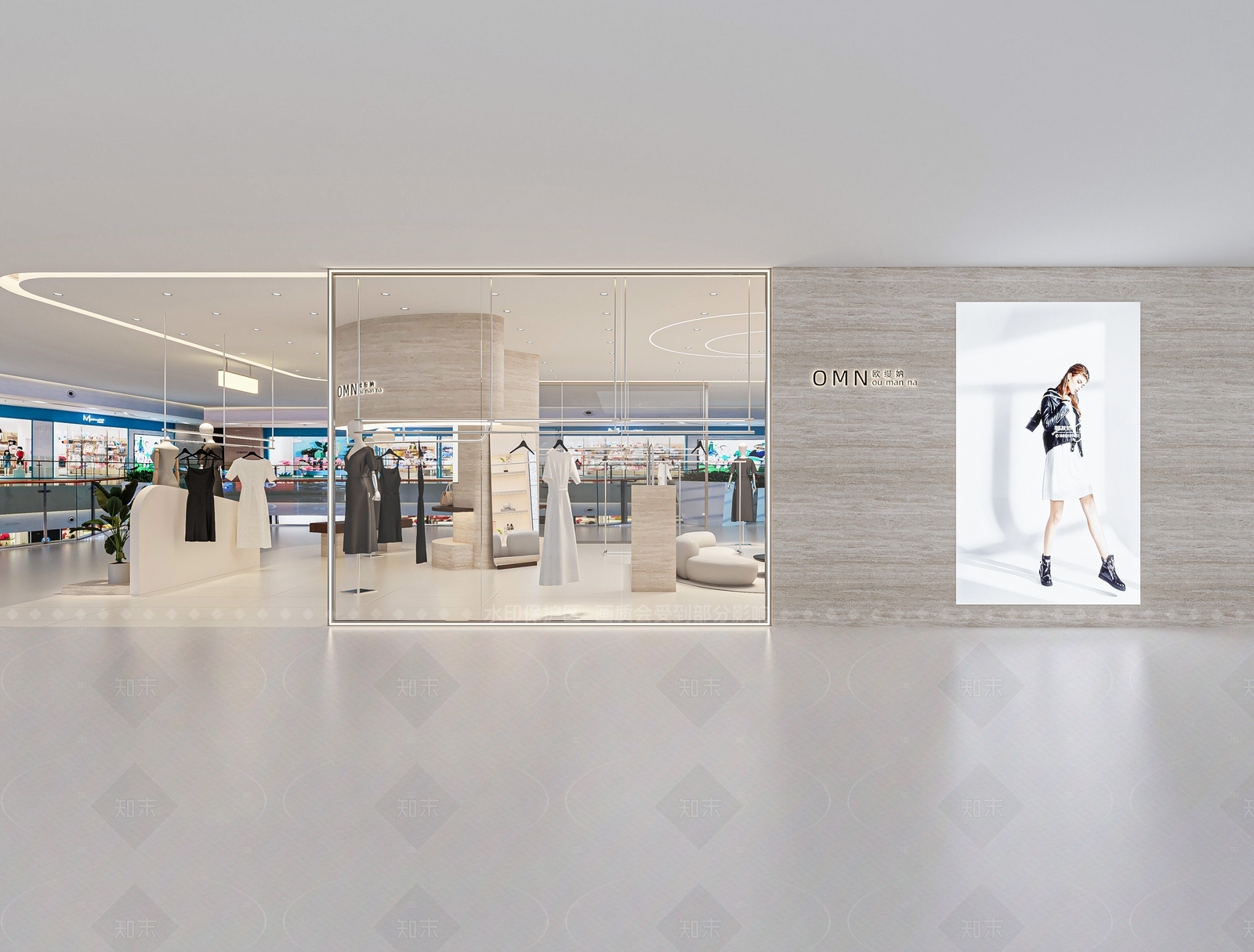 现代服装店3D模型下载【ID:1181832131】