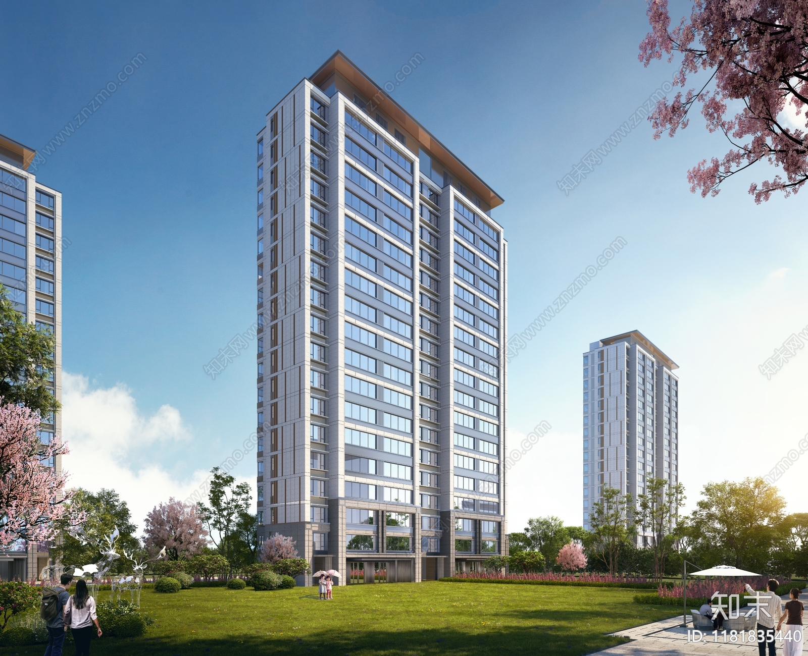 现代,新中式住宅楼建筑CAD图纸