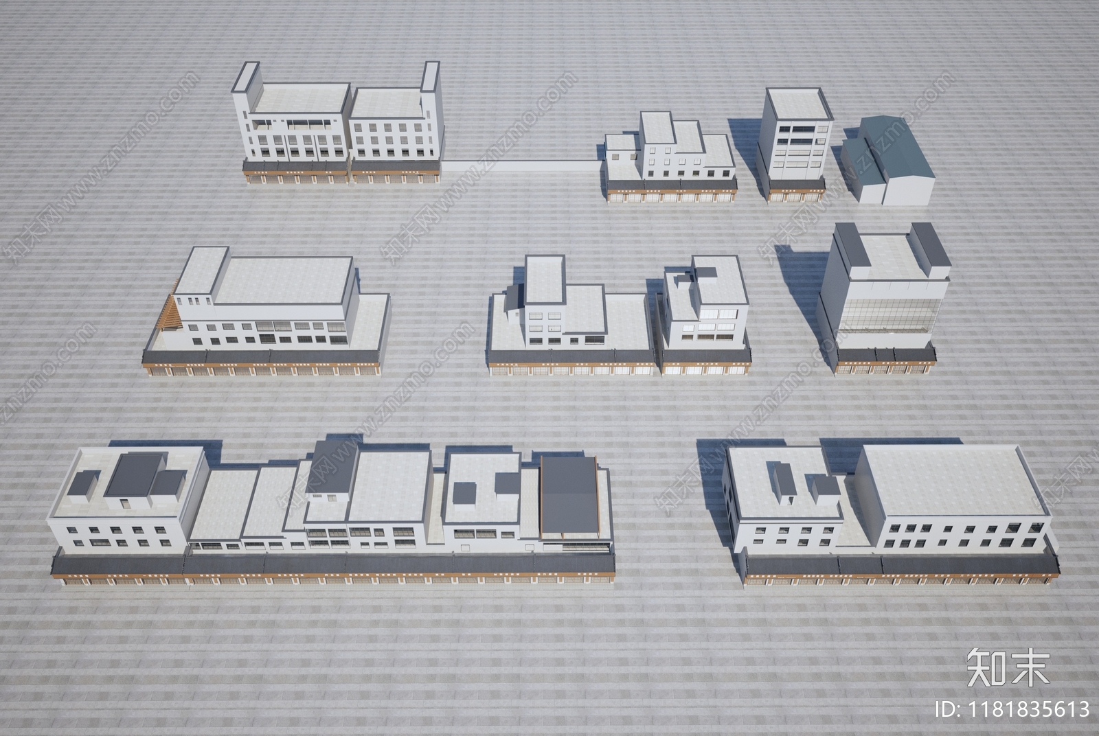 新中式商业街3D模型下载【ID:1181835613】