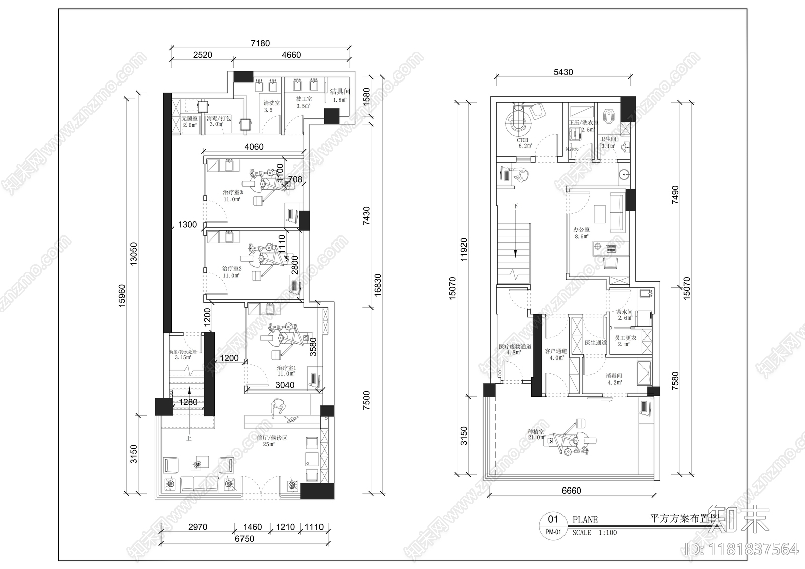 现代医院cad施工图下载【ID:1181837564】