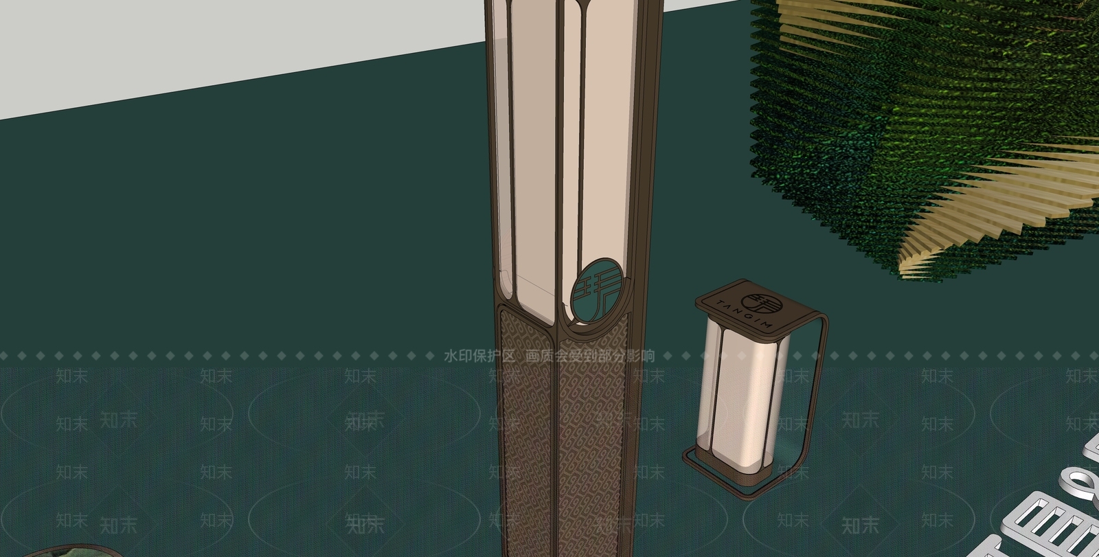 意式轻奢景观灯SU模型下载【ID:1181843577】