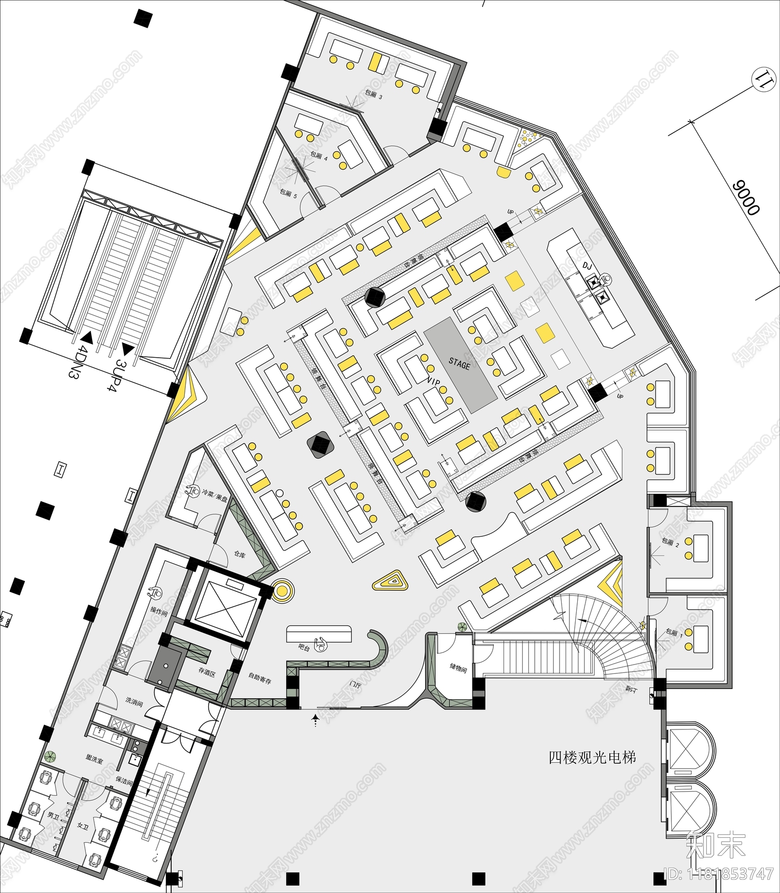 现代酒吧施工图下载【ID:1181853747】