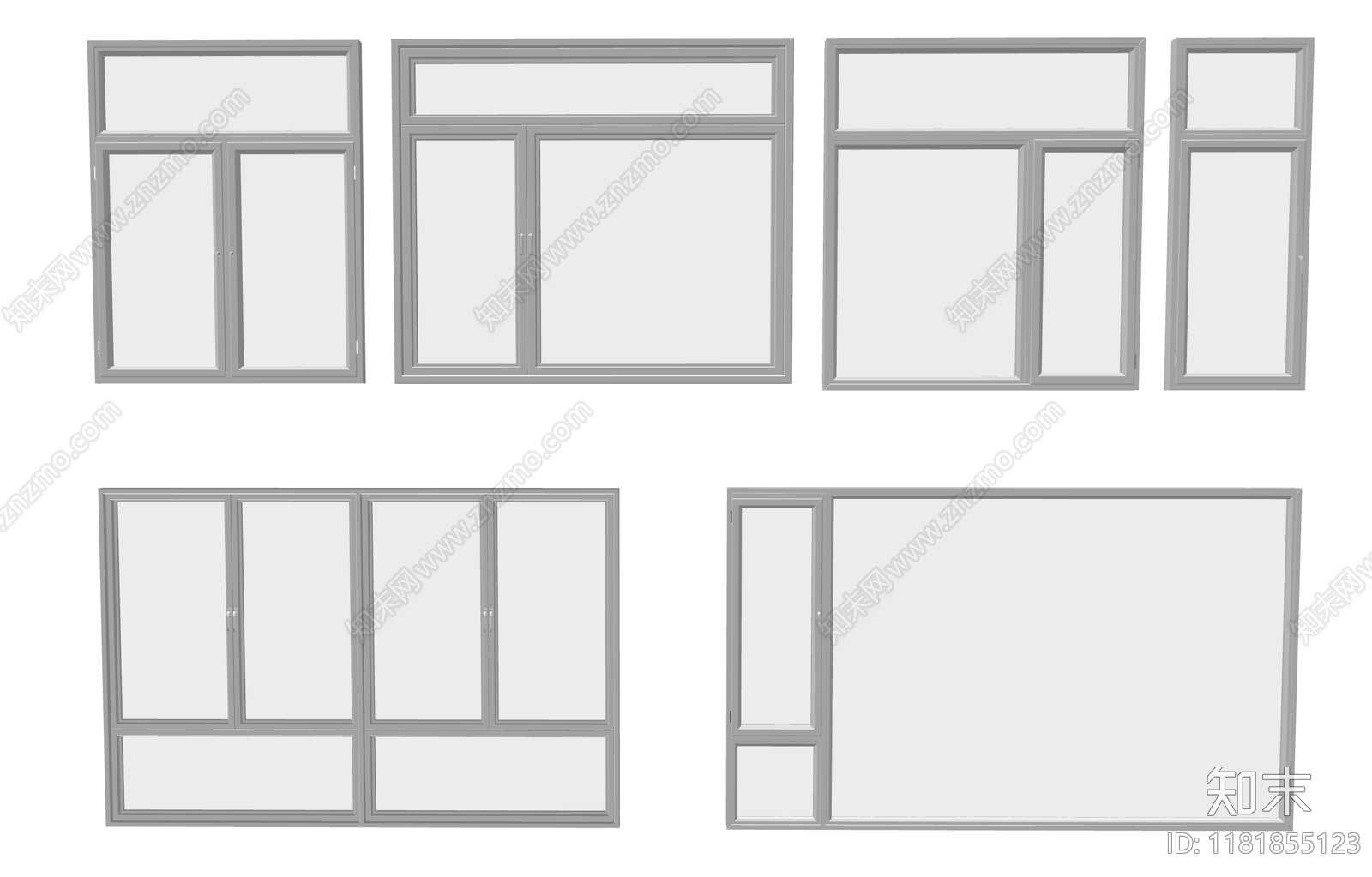 现代简约窗户组合SU模型下载【ID:1181855123】
