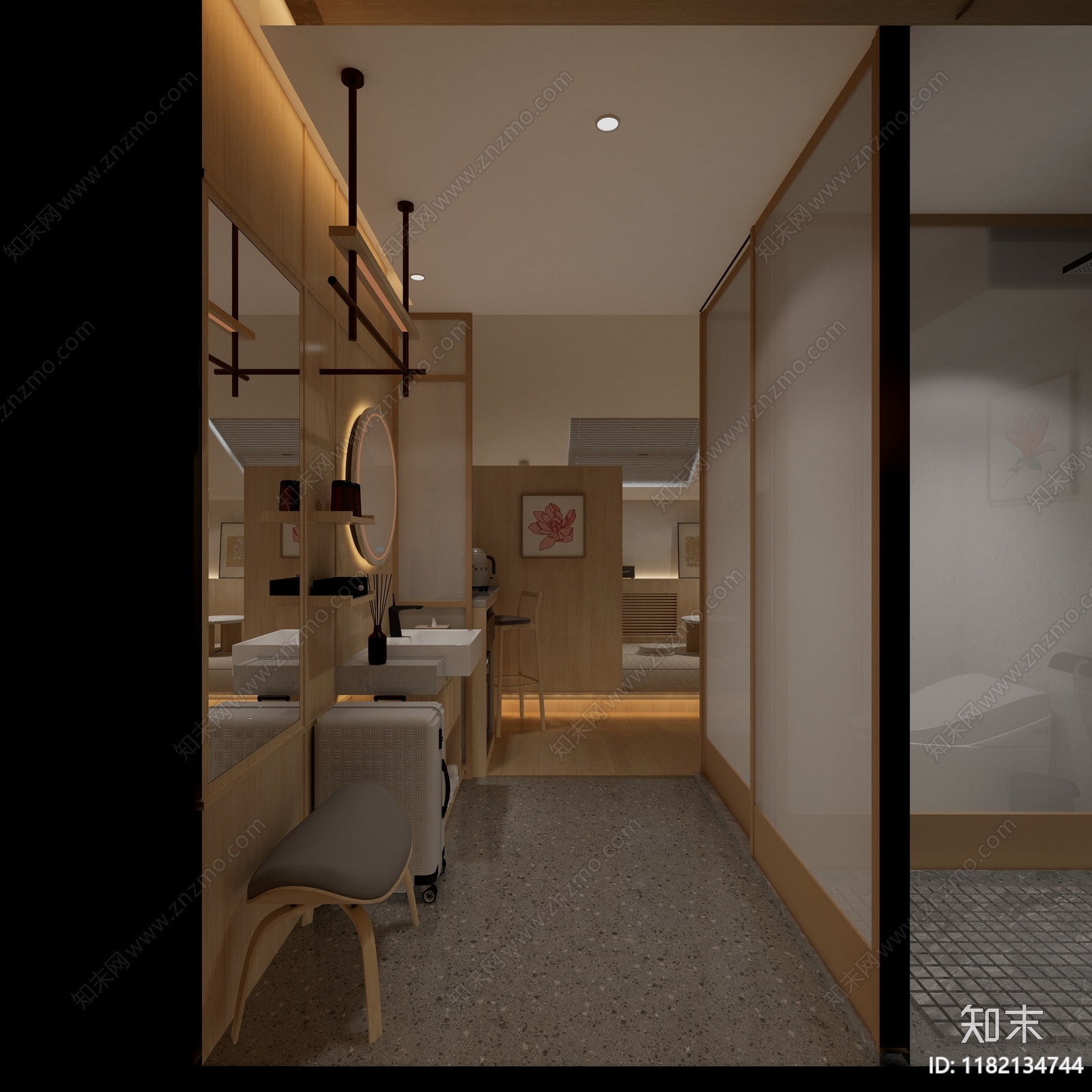 现代新中式酒店3D模型下载【ID:1182134744】